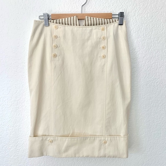 Vintage Pauw Amsterdam Cream Sailor Pencil Skirt - Picture 9 of 14
